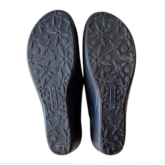 Fly Flot Nero Black Mesh Fabric Anatomic Mules Comfort Cushion  Italy 9  EU 40 - Picture 8 of 8